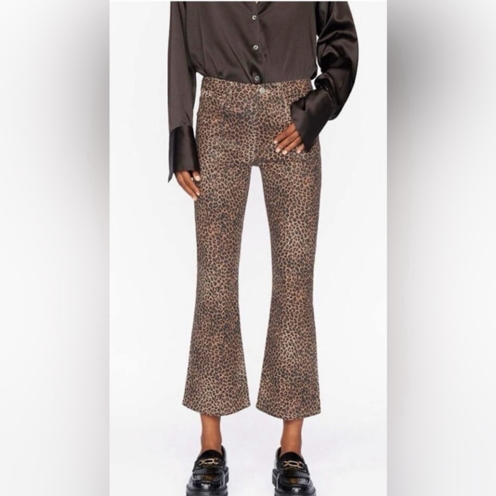 NWT FRAME FRAME Le Crop Mini Boot Jeans in Leopard Print $265